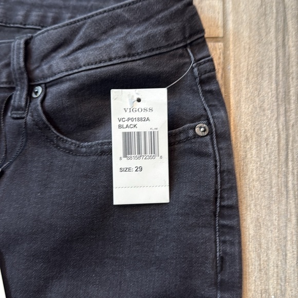 Vigoss woman’s Marley Mid-rise Crop Boot‎ Cut Frayed Hem Black Jeans Size 29 NWT - Picture 9 of 13